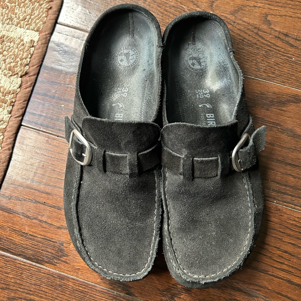 Birkenstock Black Suede Mules